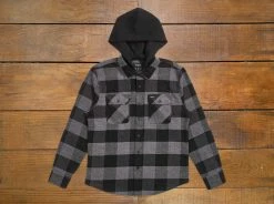MEN'S Brixton "Bowery" Hooded Flannel