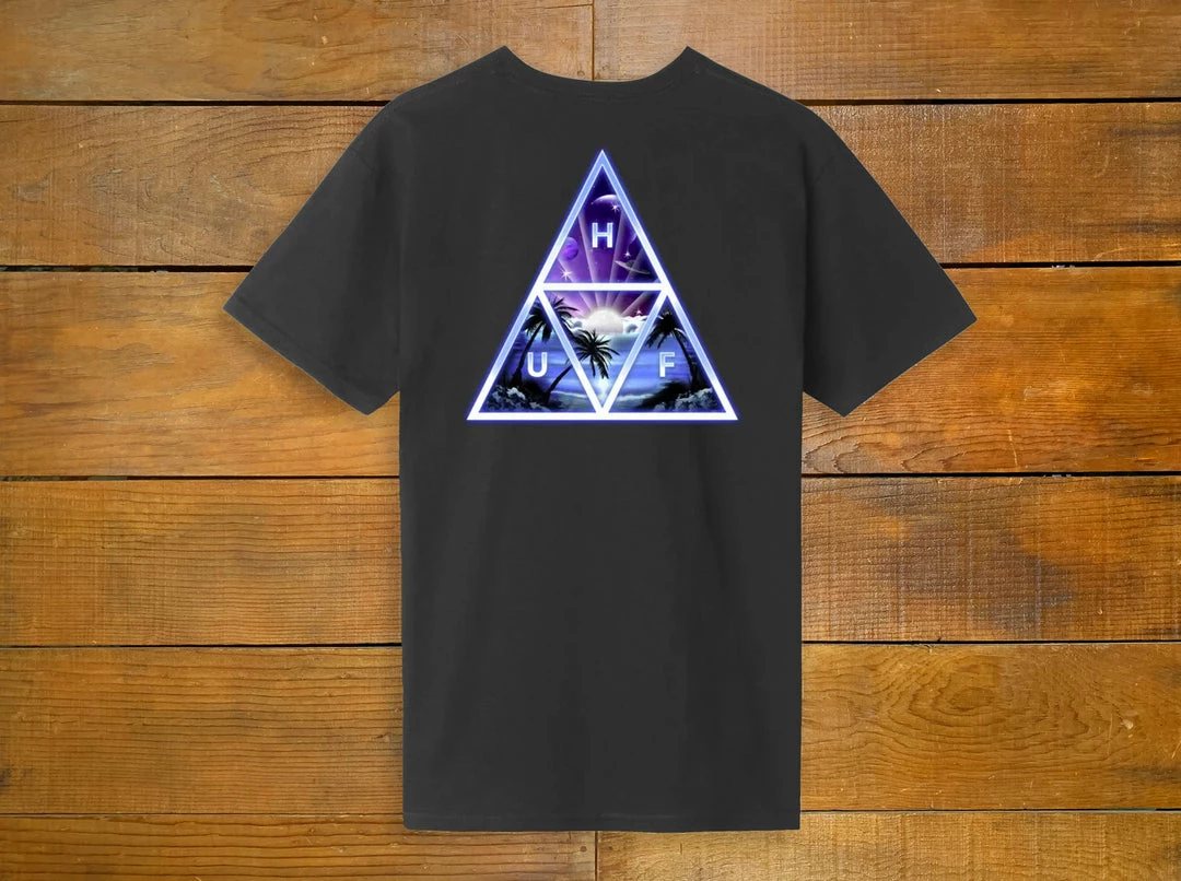 MEN'S HUF Space Beach Triple Triangle Tee 1 MEN'S HUF Space Beach Triple Triangle Tee